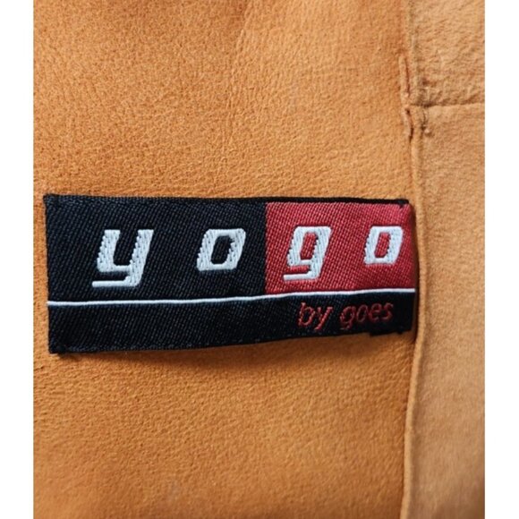 YOGO by Goes Goat Suede Hooded Vest Tan Leather Sleeveless Jacket Size 40 - Picture 7 of 12